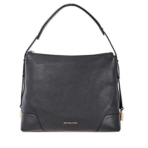 michael kors women's crosby logo large shoulder|Crosby Large Pebbled Leather Shoulder Bag .